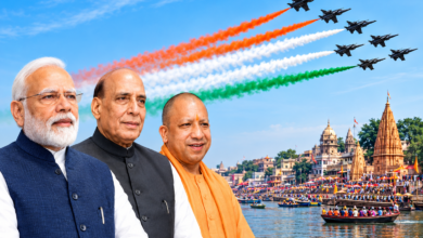 Photo of रक्षामंत्री राजनाथ सिंंह और सीएम योगी आदित्यनाथ पहुंचे काशी, बाबा दरबार में लगाई हाजिरी; Varanasi Air Show 2026